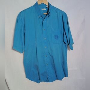 Vintage Bugle Boy Casual Sz L Blue Button Down Shirt